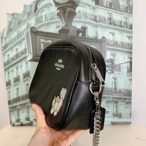 Coach CC791 Jamie Camera Bag With Happy Dog In Silver/Black Multi - Picture 4 of 6